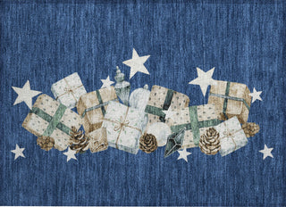 Piper Looms Chantille Christmas ACN1825 Navy Machine Washable Area Rug Scatter Main Image