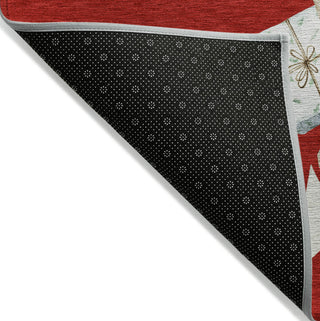 Piper Looms Chantille Christmas ACN1825 Red Machine Washable Area Rug Backing Image