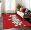 Piper Looms Chantille Christmas ACN1825 Red Machine Washable Area Rug Lifestyle Image Feature