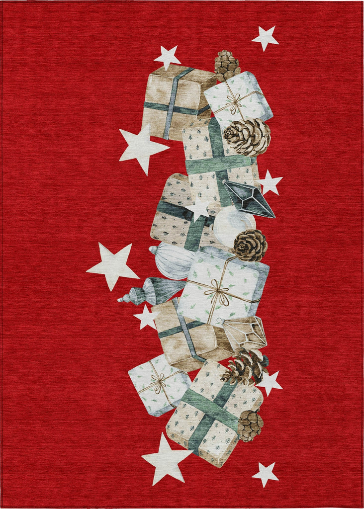 Piper Looms Chantille Christmas ACN1825 Red Machine Washable Area Rug main image