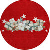 Piper Looms Chantille Christmas ACN1825 Red Machine Washable Area Rug Round Main Image