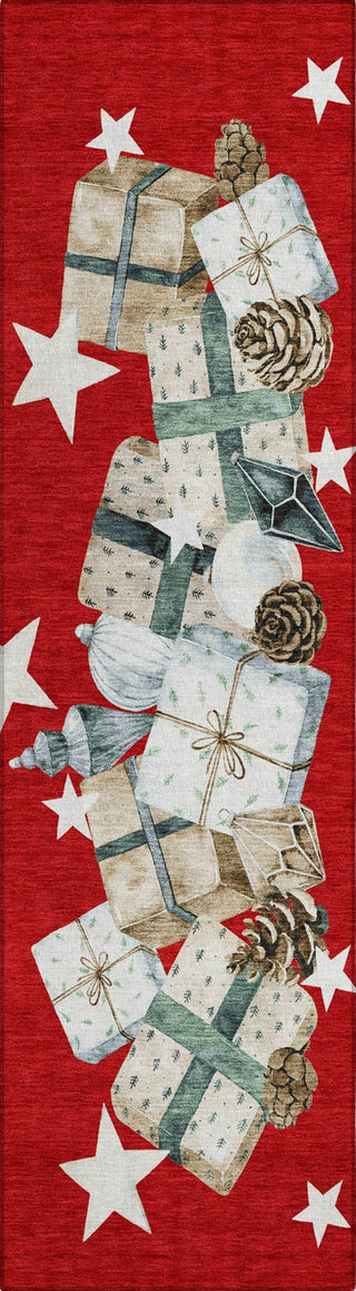 Piper Looms Chantille Christmas ACN1825 Red Machine Washable Area Rug Runner Main Image