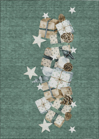 Piper Looms Chantille Christmas ACN1825 Seafoam Machine Washable Area Rug main image