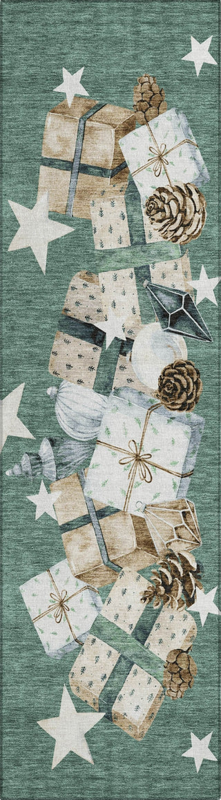 Piper Looms Chantille Christmas ACN1825 Seafoam Machine Washable Area Rug Runner Main Image
