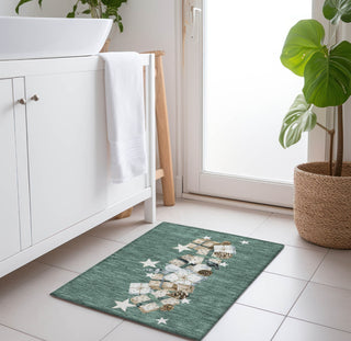 Piper Looms Chantille Christmas ACN1825 Seafoam Machine Washable Area Rug Scatter Lifestyle Image Feature
