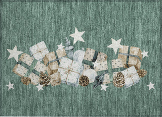 Piper Looms Chantille Christmas ACN1825 Seafoam Machine Washable Area Rug Scatter Main Image