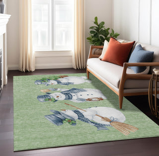 Piper Looms Chantille Christmas ACN1826 Aloe Machine Washable Area Rug Lifestyle Image Feature