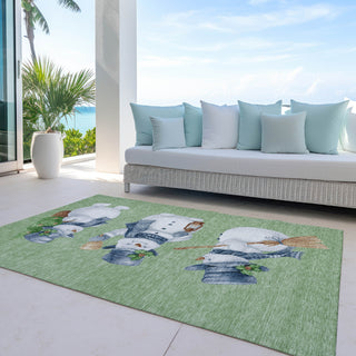 Piper Looms Chantille Christmas ACN1826 Aloe Machine Washable Area Rug Outdoor Lifestyle Image Feature