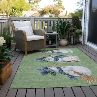 Piper Looms Chantille Christmas ACN1826 Aloe Machine Washable Area Rug Outdoor Lifestyle Image Feature