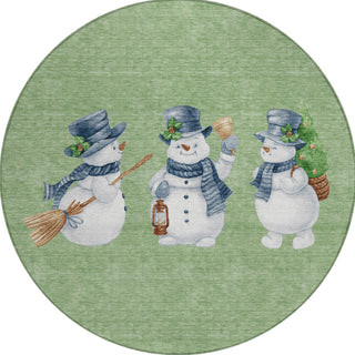 Piper Looms Chantille Christmas ACN1826 Aloe Machine Washable Area Rug Round Main Image