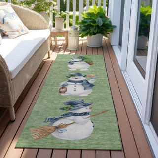 Piper Looms Chantille Christmas ACN1826 Aloe Machine Washable Area Rug Runner Outdoor Lifestyle Image Feature