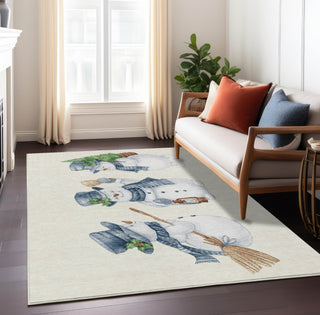 Piper Looms Chantille Christmas ACN1826 Ivory Machine Washable Area Rug Lifestyle Image Feature