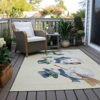 Piper Looms Chantille Christmas ACN1826 Ivory Machine Washable Area Rug Outdoor Lifestyle Image Feature