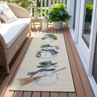 Piper Looms Chantille Christmas ACN1826 Ivory Machine Washable Area Rug Runner Outdoor Lifestyle Image Feature