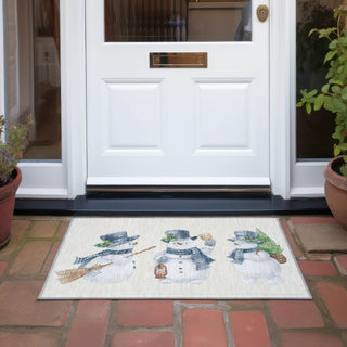 Piper Looms Chantille Christmas ACN1826 Ivory Machine Washable Area Rug Scatter Outdoor Lifestyle Image Feature