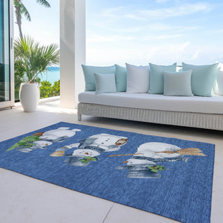 Piper Looms Chantille Christmas ACN1826 Navy Machine Washable Area Rug Outdoor Lifestyle Image Feature