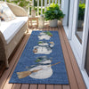 Piper Looms Chantille Christmas ACN1826 Navy Machine Washable Area Rug Runner Outdoor Lifestyle Image Feature
