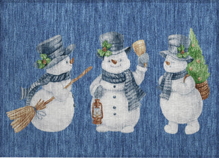 Piper Looms Chantille Christmas ACN1826 Navy Machine Washable Area Rug Scatter Main Image
