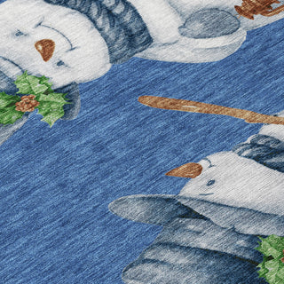 Piper Looms Chantille Christmas ACN1826 Navy Machine Washable Area Rug Swatch Image