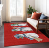 Piper Looms Chantille Christmas ACN1826 Red Machine Washable Area Rug Lifestyle Image Feature