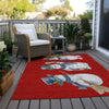 Piper Looms Chantille Christmas ACN1826 Red Machine Washable Area Rug Outdoor Lifestyle Image Feature