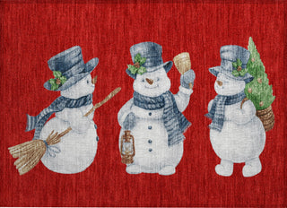 Piper Looms Chantille Christmas ACN1826 Red Machine Washable Area Rug Scatter Main Image