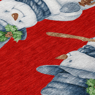 Piper Looms Chantille Christmas ACN1826 Red Machine Washable Area Rug Swatch Image