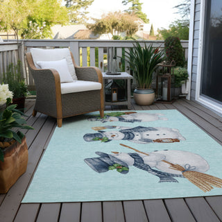 Piper Looms Chantille Christmas ACN1826 Sky Machine Washable Area Rug Outdoor Lifestyle Image Feature