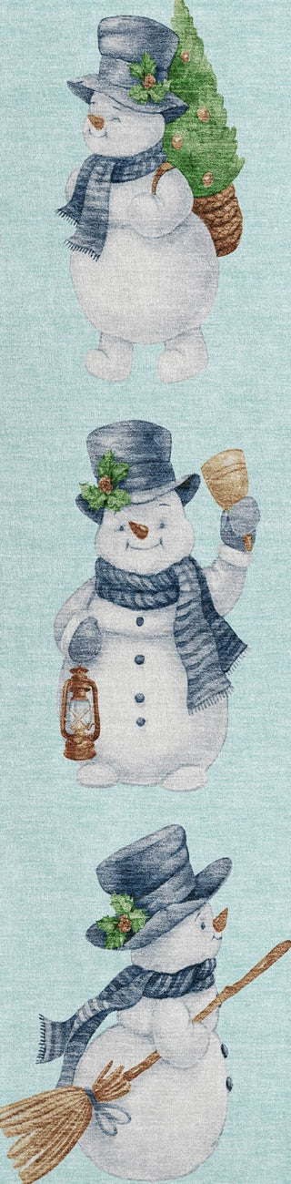 Piper Looms Chantille Christmas ACN1826 Sky Machine Washable Area Rug Runner Main Image