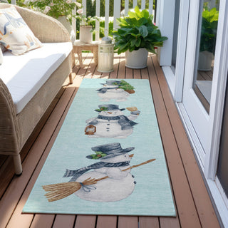 Piper Looms Chantille Christmas ACN1826 Sky Machine Washable Area Rug Runner Outdoor Lifestyle Image Feature