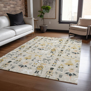 Piper Looms Chantille Christmas ACN1827 Beige Machine Washable Area Rug Lifestyle Image Feature