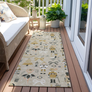 Piper Looms Chantille Christmas ACN1827 Beige Machine Washable Area Rug Runner Outdoor Lifestyle Image Feature