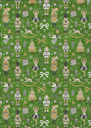 Piper Looms Chantille Christmas ACN1827 Green Machine Washable Area Rug main image