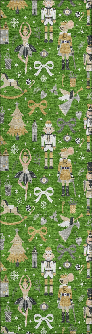 Piper Looms Chantille Christmas ACN1827 Green Machine Washable Area Rug Runner Main Image