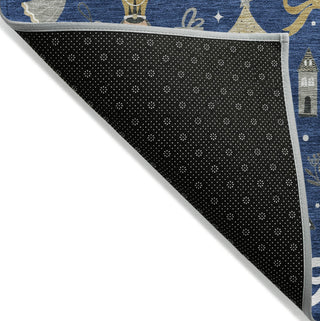 Piper Looms Chantille Christmas ACN1827 Navy Machine Washable Area Rug Backing Image