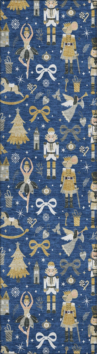 Piper Looms Chantille Christmas ACN1827 Navy Machine Washable Area Rug Runner Main Image