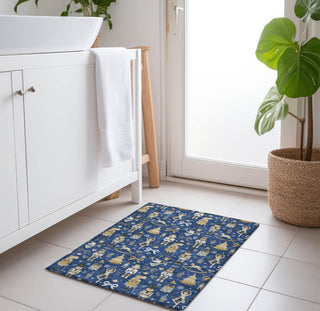 Piper Looms Chantille Christmas ACN1827 Navy Machine Washable Area Rug Scatter Lifestyle Image Feature