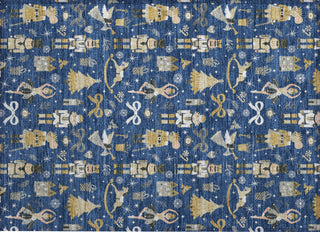 Piper Looms Chantille Christmas ACN1827 Navy Machine Washable Area Rug Scatter Main Image