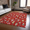 Piper Looms Chantille Christmas ACN1827 Red Machine Washable Area Rug Lifestyle Image Feature