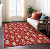 Piper Looms Chantille Christmas ACN1827 Red Machine Washable Area Rug Lifestyle Image Feature