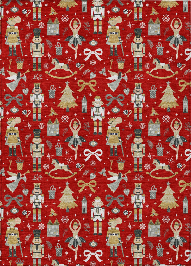 Piper Looms Chantille Christmas ACN1827 Red Machine Washable Area Rug main image