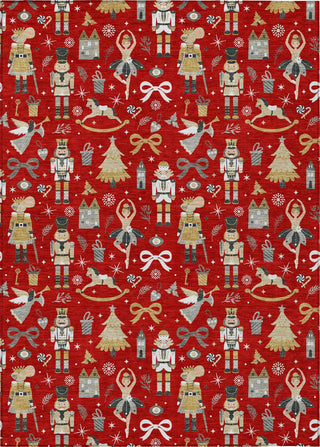 Piper Looms Chantille Christmas ACN1827 Red Machine Washable Area Rug main image