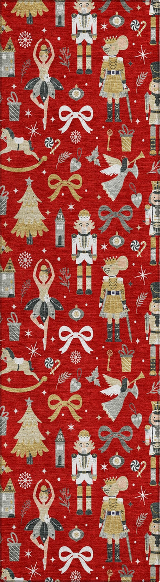 Piper Looms Chantille Christmas ACN1827 Red Machine Washable Area Rug Runner Main Image