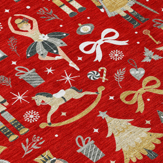 Piper Looms Chantille Christmas ACN1827 Red Machine Washable Area Rug Swatch Image