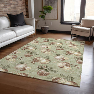 Piper Looms Chantille Christmas ACN1828 Aloe Machine Washable Area Rug Lifestyle Image Feature