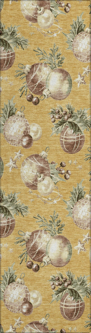 Piper Looms Chantille Christmas ACN1828 Gold Machine Washable Area Rug Runner Main Image