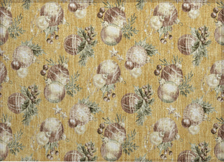 Piper Looms Chantille Christmas ACN1828 Gold Machine Washable Area Rug Scatter Main Image
