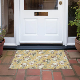 Piper Looms Chantille Christmas ACN1828 Gold Machine Washable Area Rug Scatter Outdoor Lifestyle Image Feature
