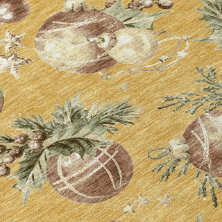 Piper Looms Chantille Christmas ACN1828 Gold Machine Washable Area Rug Swatch Image