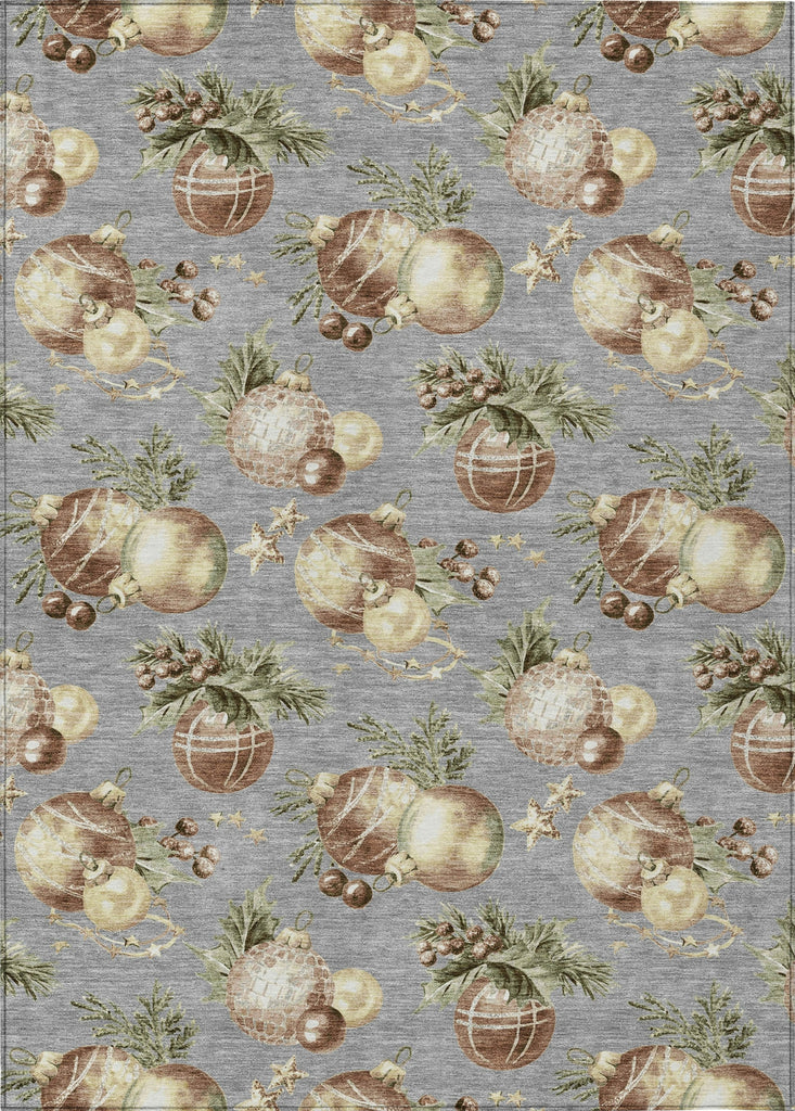 Piper Looms Chantille Christmas ACN1828 Gray Machine Washable Area Rug main image